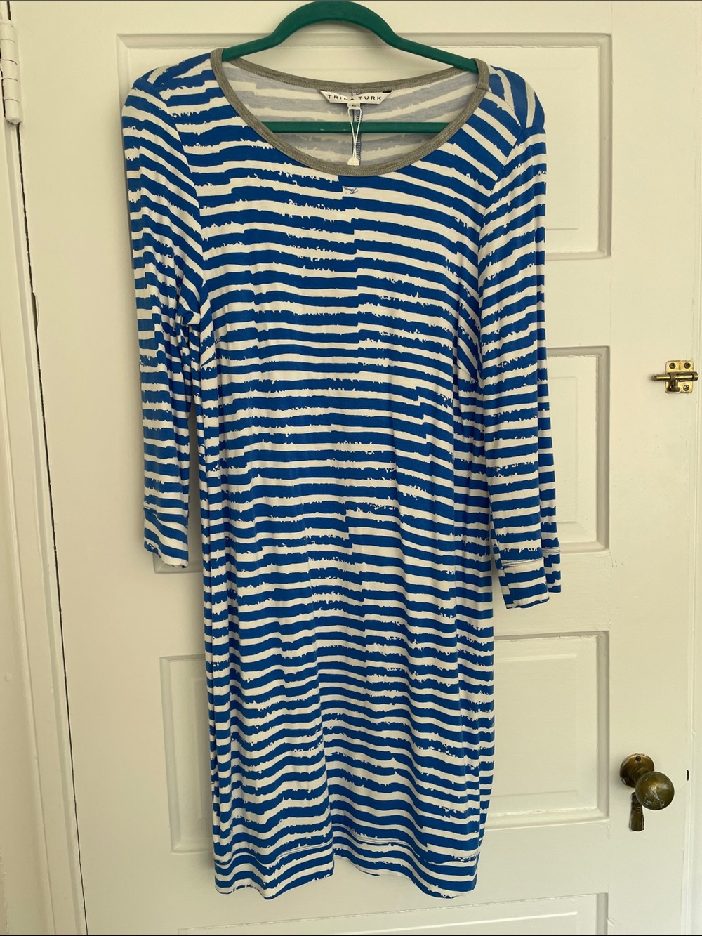 NWT Trina Turk Blue and White Striped Dress
